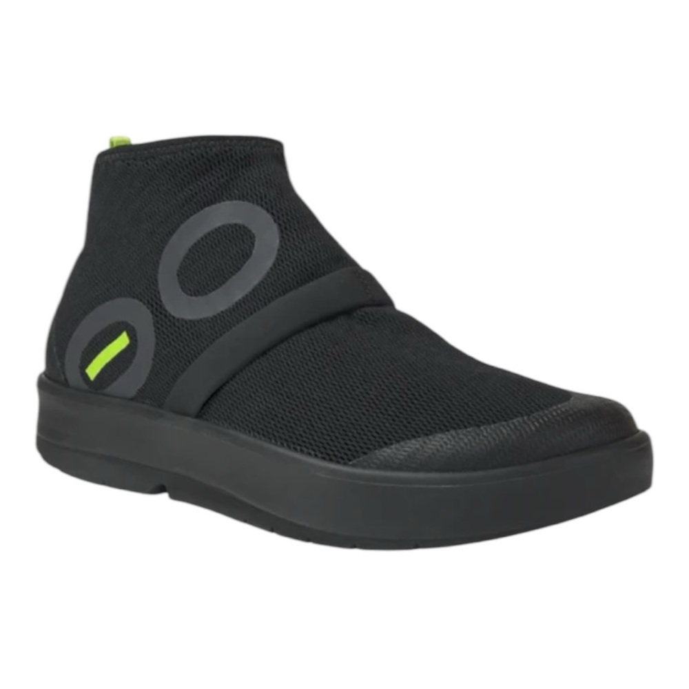 OOFOS Black and Gray High-Top Athletic Shoes
